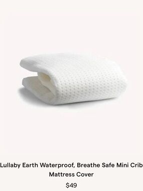 Lullaby Earth Waterproof, Breathe Safe Mini Crib Mattress Cover